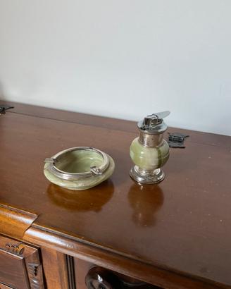 Accendino da tavolo "Ronson" vintage onice argento