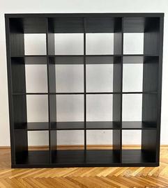 KALLAX Scaffale, marrone-nero, 147x147 cm