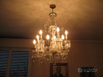 Lampadario sala in vetro di Boemia a dieci luci