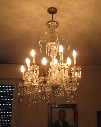 Lampadario sala in vetro di Boemia a dieci luci