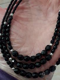 Collana in perle cristallo nere