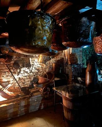 Paioli veneti antichi restaurati in rame 9 kg