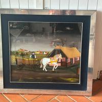 Quadro naif con cavallo