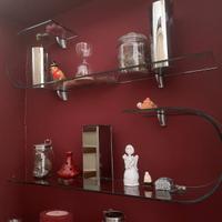 Mensole 2 Surf in vetro trasparente con supporti