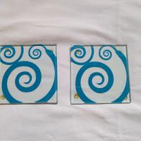 sottobicchieri vintage in vetro decorato