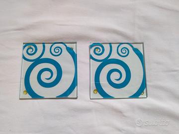 sottobicchieri vintage in vetro decorato