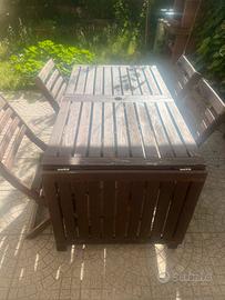 Tavolo allungabile legno+4 sedie