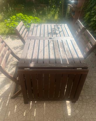 Tavolo allungabile legno+4 sedie
