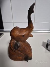 Statua elefante  in legno h.21cm