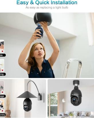 Telecamera Sicurezza WiFi 2.4/5GHz per Interni/Est