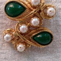 Spilla vintage rosone dorata alta bigiotteria 