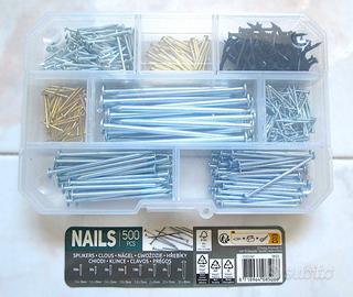 Kit assortimento chiodi a testa piana 500pz.