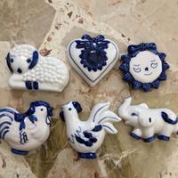 6 calamite a forma di animali in ceramica