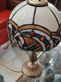 lampada stile tiffany in Vetro e argento 925
