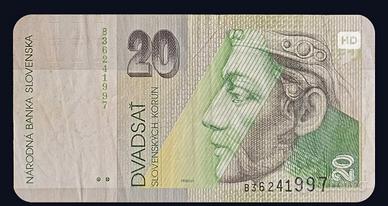 banconota 20 korun - Slovacchia 