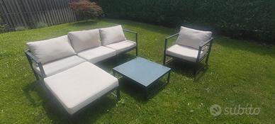 Salotto set da giardino componibile in alluminio