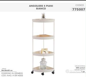 Angoliera Salvaspazio 4 Piani con Ruote