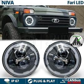 FARI Full LED Per LADA NIVA Angel Eyes OMOLOGATI