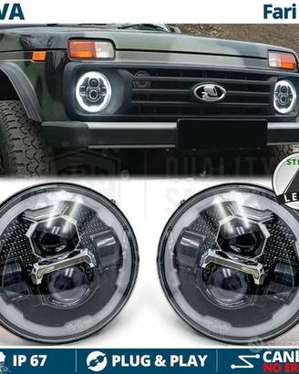 FARI Full LED Per LADA NIVA Angel Eyes OMOLOGATI