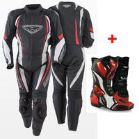 Tuta pelle divisibile moto prexport + stivali