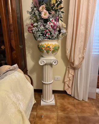 Vaso cachepot in ceramica con colonna – 110 cm