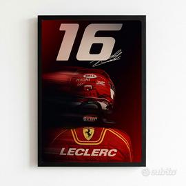 poster incorniciato Charles Leclerc scuderia f1