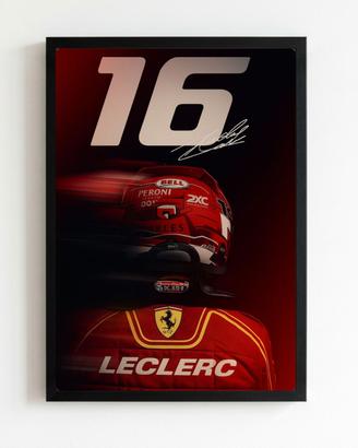 poster incorniciato Charles Leclerc scuderia f1