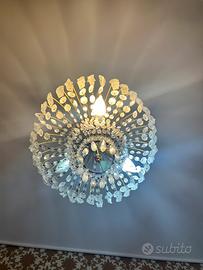 Lampadario Vintage a Cascata con Cristalli