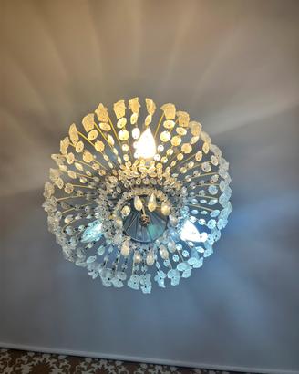 Lampadario Vintage a Cascata con Cristalli