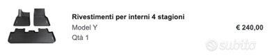 TESLA Y Rivestimenti Interni 4 Stagioni