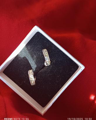 orecchini argento rodiato con zirconcini 