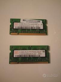 Memoria RAM 1 GB (512+512)