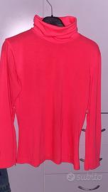 Lupetto rosa fluo, magl girocollo aran e coprispal