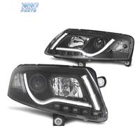 FARI AUDI A6 C6 04-08 LUCE DIURNA DRL LED NERO
