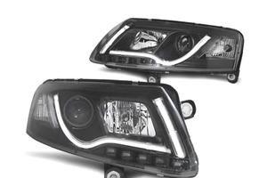 FARI AUDI A6 C6 04-08 LUCE DIURNA DRL LED NERO
