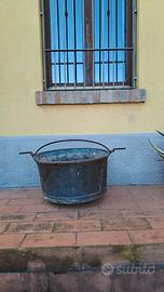 Grande paiolo pentolone in rame antico cm 67 h 42