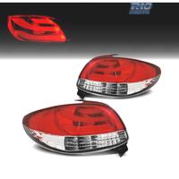 FANALI PER PEUGEOT 206 98-09 LIGHT BAR ROSSO CROMA