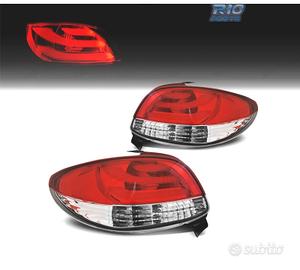 FANALI PER PEUGEOT 206 98-09 LIGHT BAR ROSSO CROMA