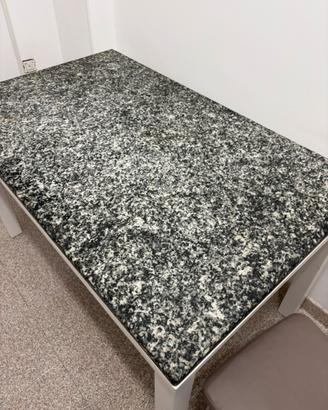 Tavolo con lastra marmo granito