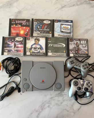 PlayStation 1 + 2 Controller + Giochi Originali