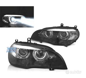 FARI LED BMW X5 E70 07-13 OEM XENON OCCHI ANGEL NE