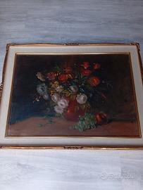 Quadro d'epoca vaso di fiori 50 x 70