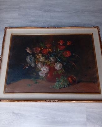 Quadro d'epoca vaso di fiori 50 x 70