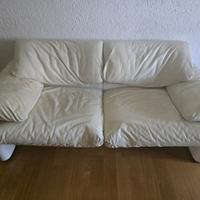 Divano in pelle bianca Cassina