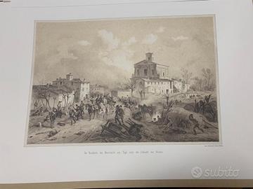 5 LITOGRAFIE "BATTAGLIA DELLA BICOCCA" F.LLI ADAM
