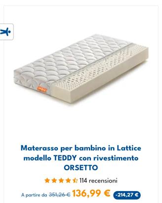 Materasso puro lattice 100%. 60*120 MARCAPIUMA