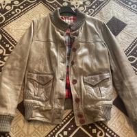 Giacca di pelle imbottita donna