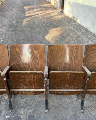 Poltroncine cinema vintage in legno