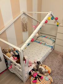 Letto a Casetta Montessoriano Bianco