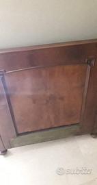 Letto singolo sponde legno noce